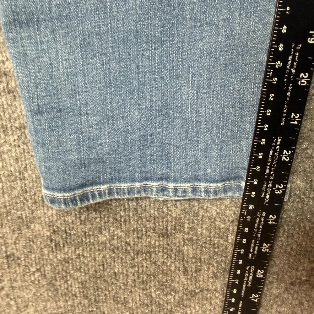 Chicos Platinum Crop Jeans‎ 1.5 Women 10 Blue Medium Wash Stretch Straight Leg
